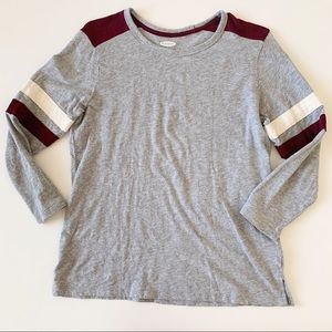 Old Navy gray and maroon raglan top